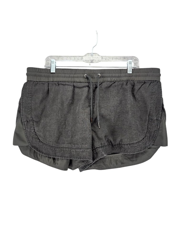 Athleta Shorts Women's 16 Gray Linen High Rise Drawstring Athletic Running